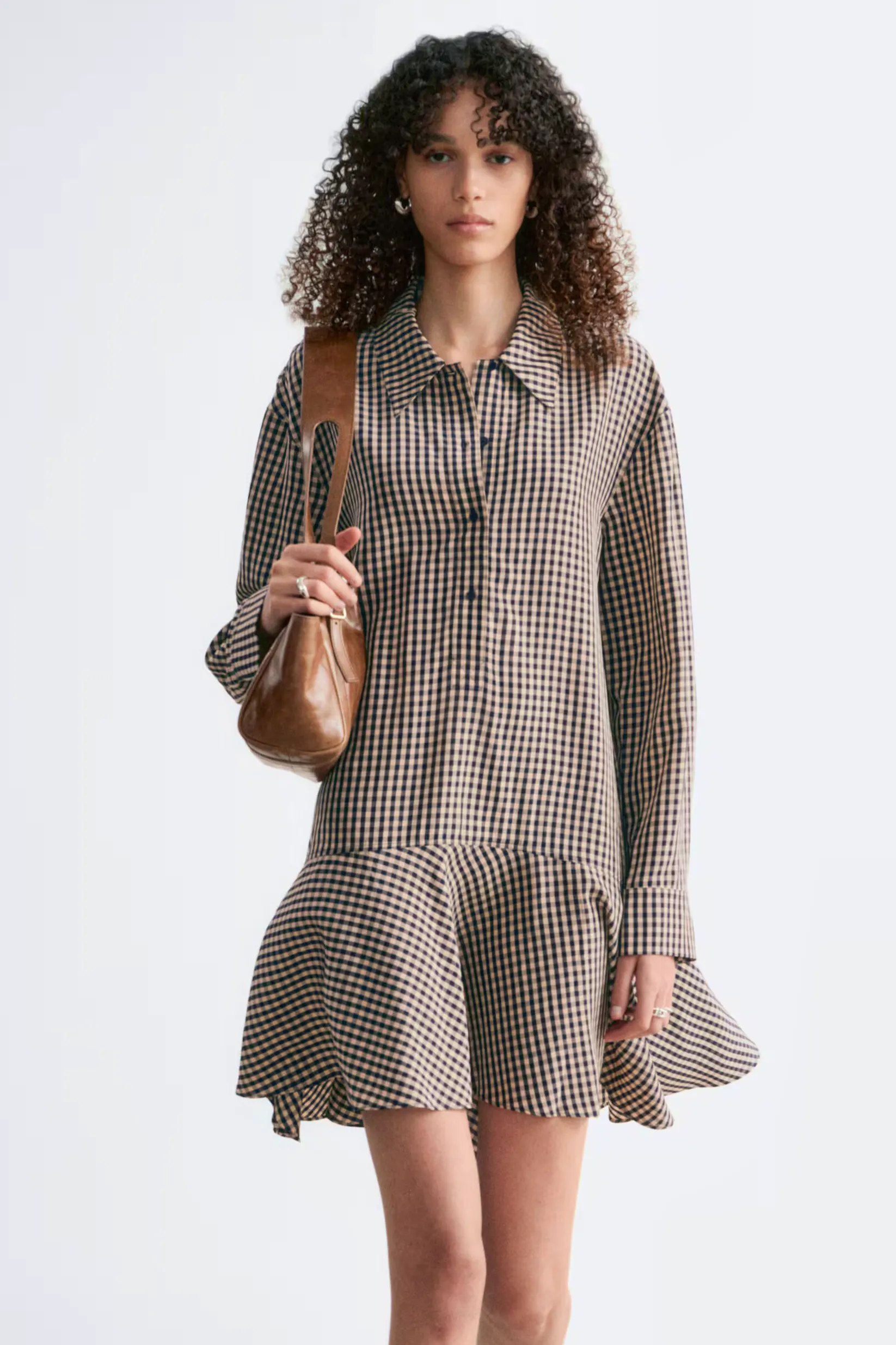 & Other Stories Drop Waist Cotton Shirt Dress, £97