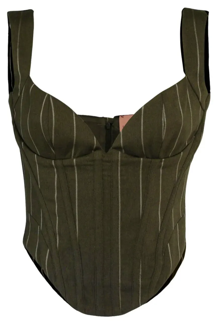 La Semaine Pinstripe Corset Top, £389