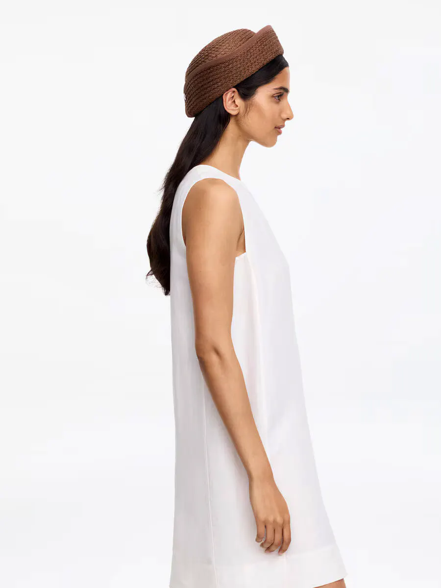 Folded-Brim Straw Hat