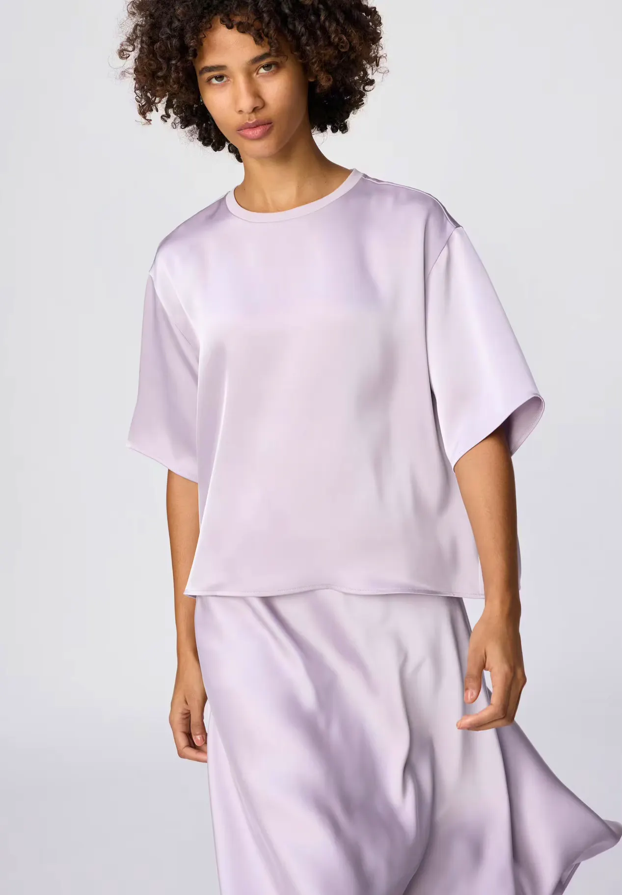 Uniqlo Satin Oversized Short Blouse