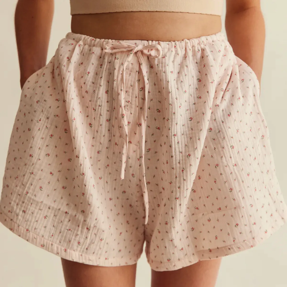Sleepy Doe Women’s Boxers | Blush Floral Muslin, £48