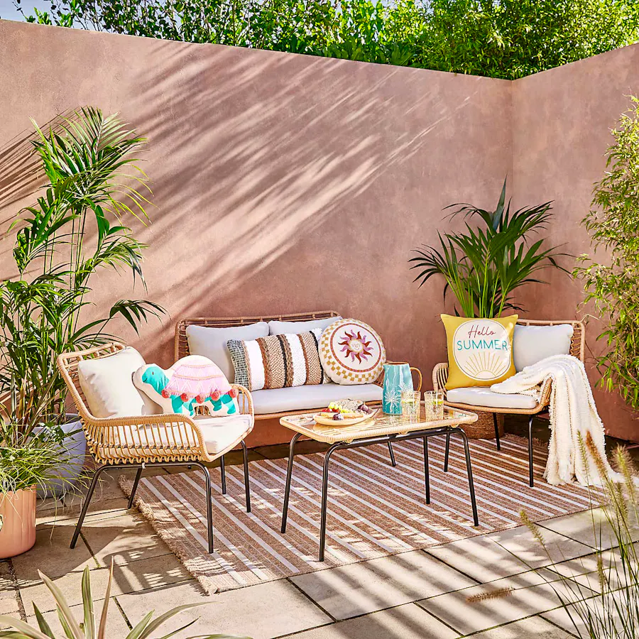 Singapore 4 Seater Rattan Conversation Set