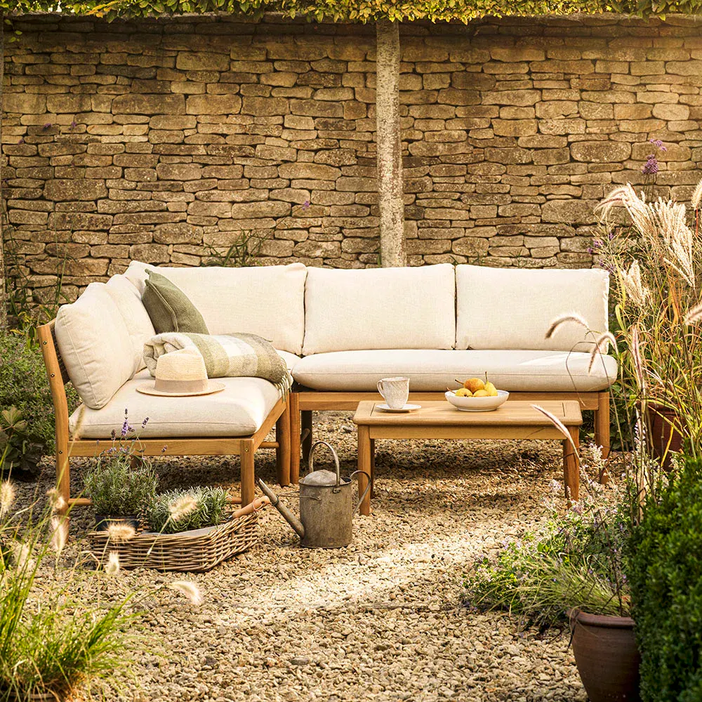 Frampton Wooden Corner Sofa Lounge Set