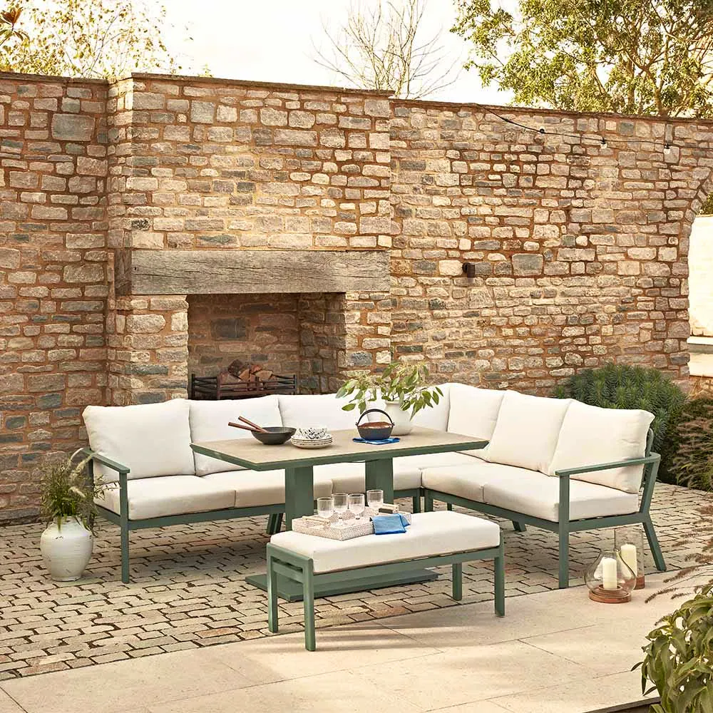 Valentina Corner Lounge Dining Set With Adjustable Table