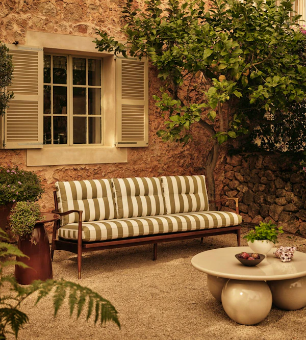 Theodore Outdoor Sofa, Babington House Stripe
