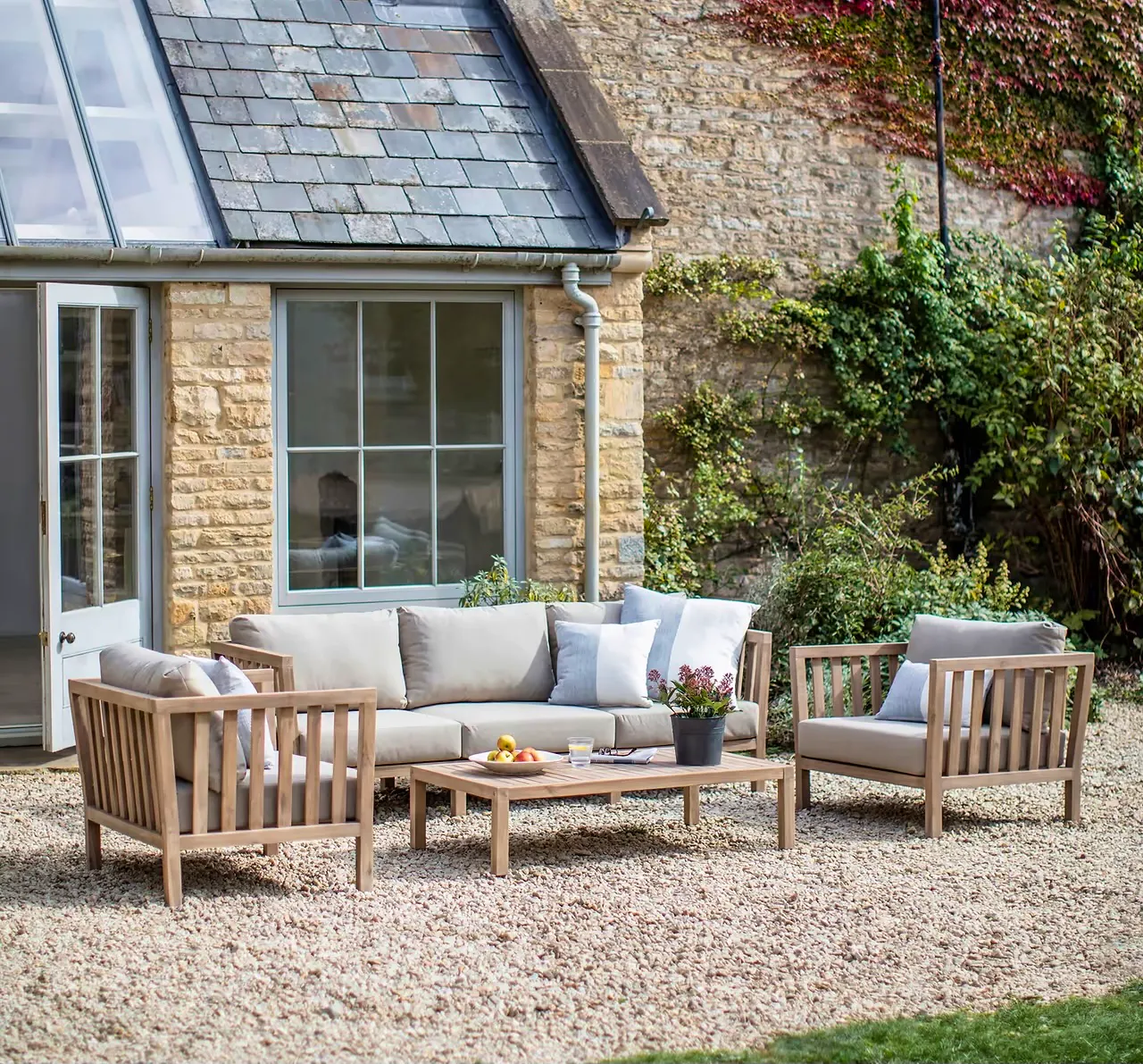 Sofa Set - Acacia Wood, Natural