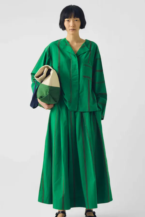 Toast Tea Towel Stripe Cotton Skirt, £175