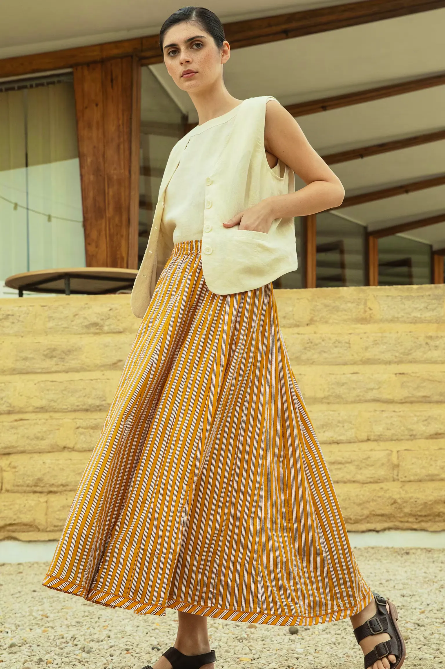 Plümo Mustard Skirt, £179