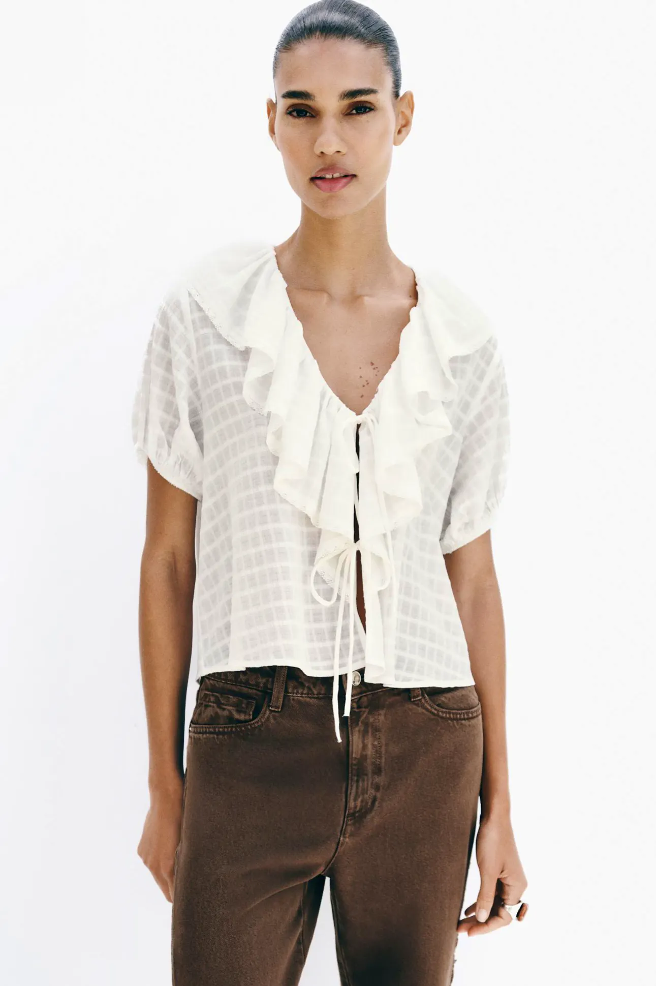 Zara Ruffled Blouse With Bows, £27.99