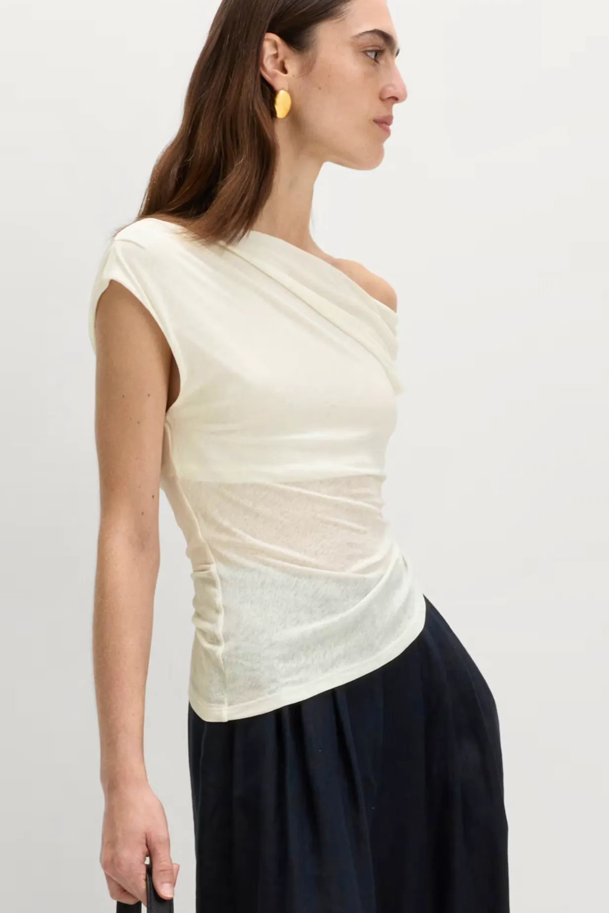 Pure Cotton Asymmetric Drape Top £18