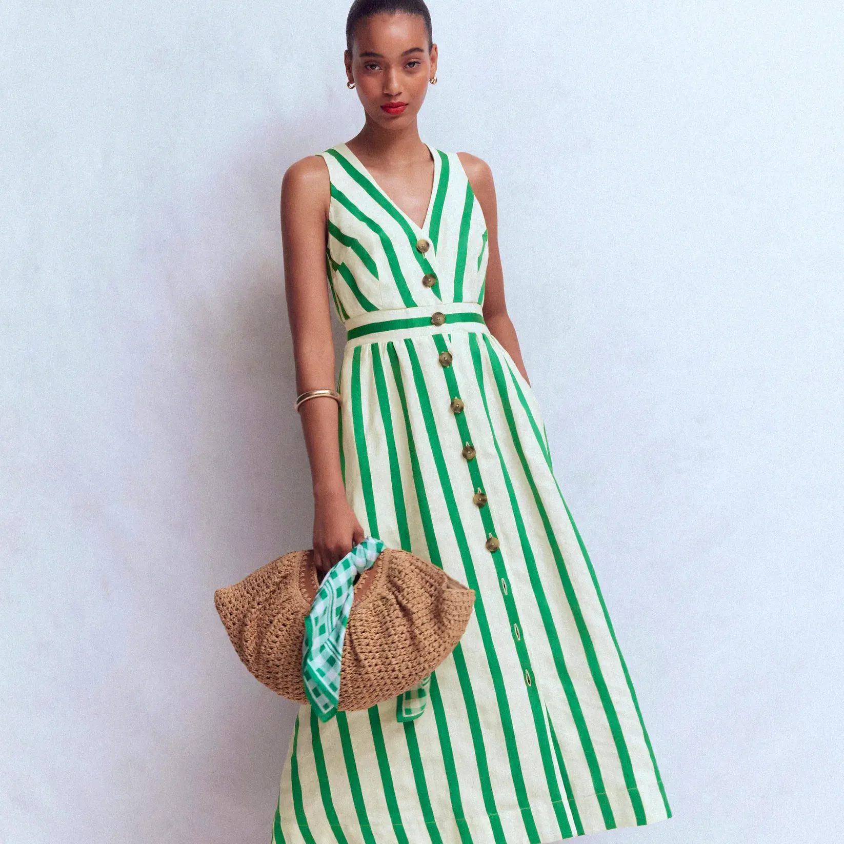 Boden Catherine Button Linen Dress, £159
