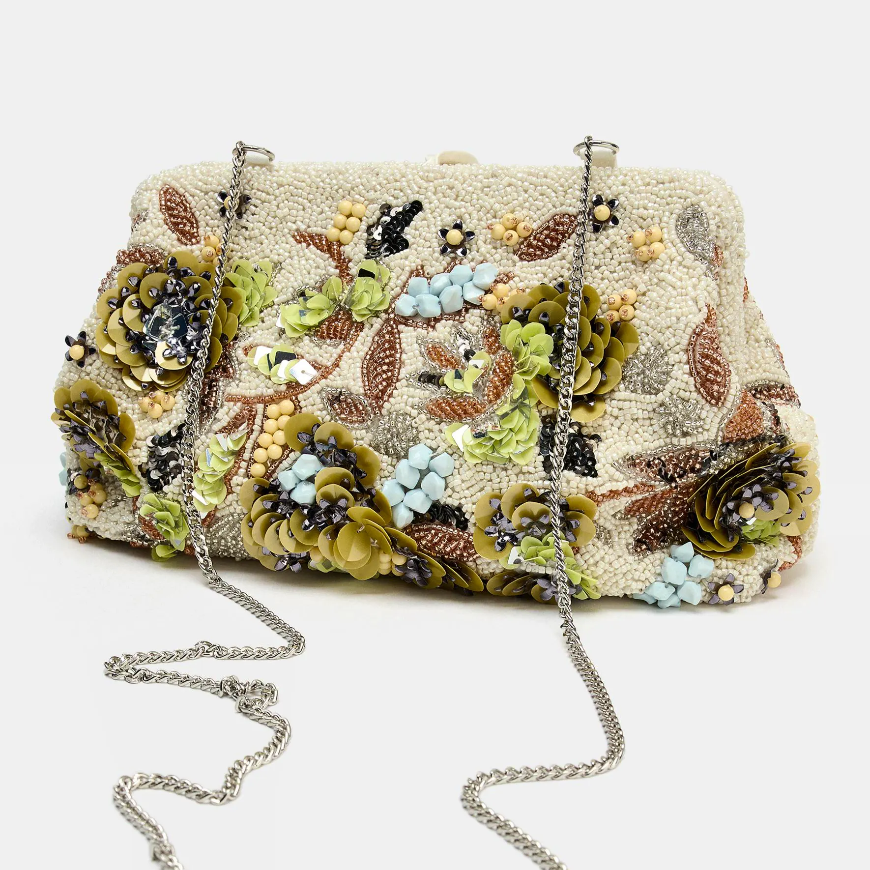 Zara Beaded Printed Pouch, £59.99