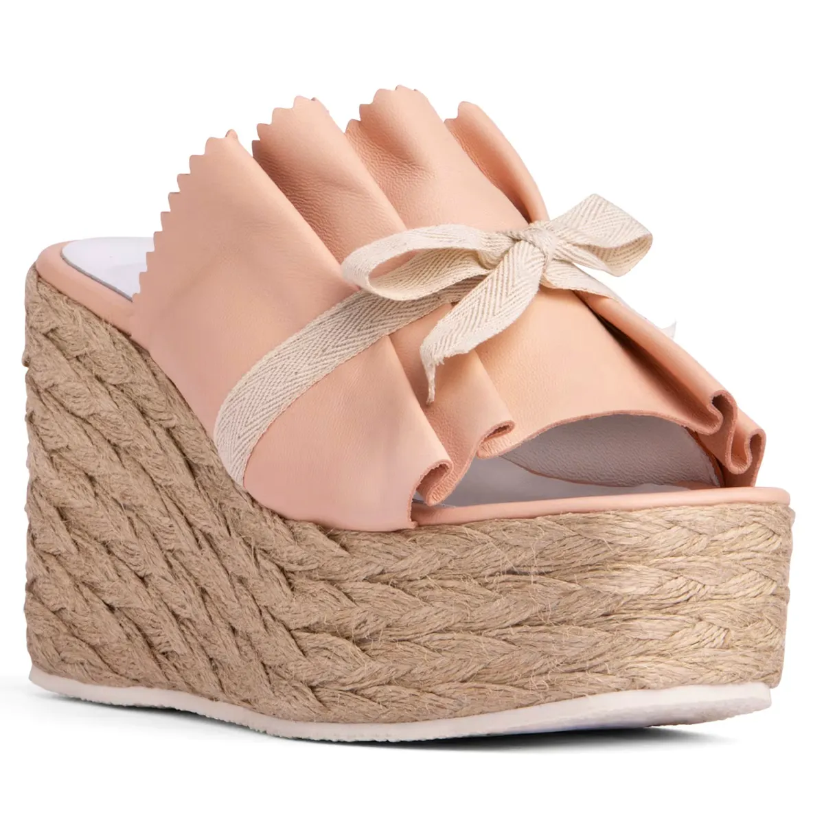 Beautiisoles Noelle Baby Pink Espadrille Platform Wedge, £146