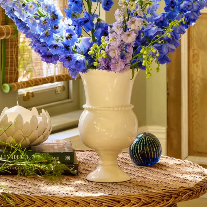 Villa Bologna Pottery Cream Beaded Vase, £180