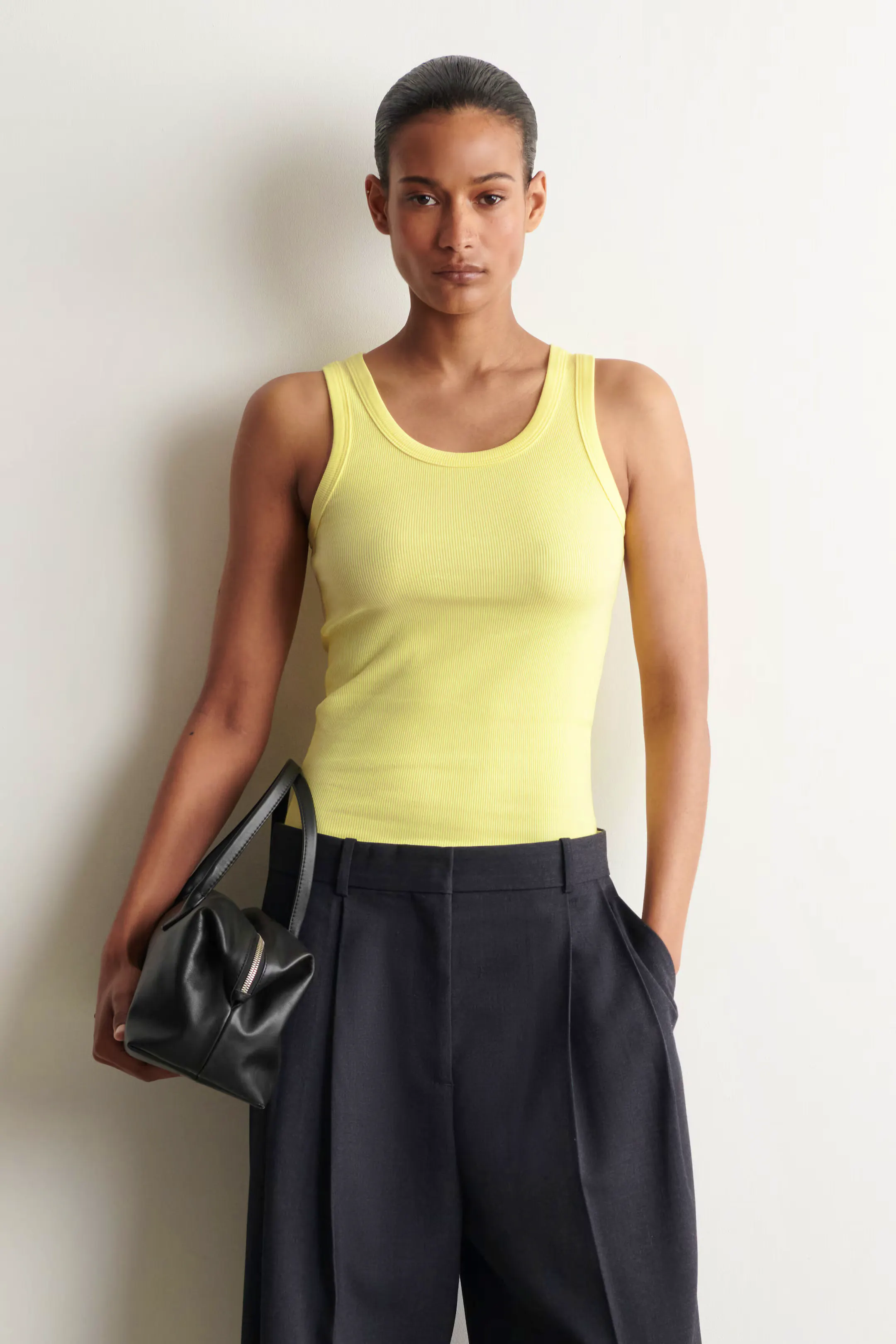 COS RIBBED COTTON TANK TOP