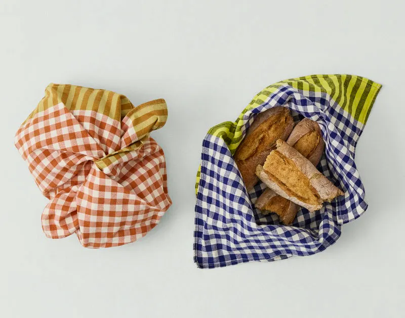 Hand Woven Siesta Check Bread Bag