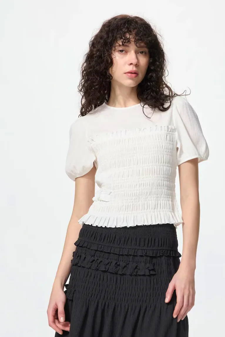 Shirring Volume Sleeve T-Shirt £24.90