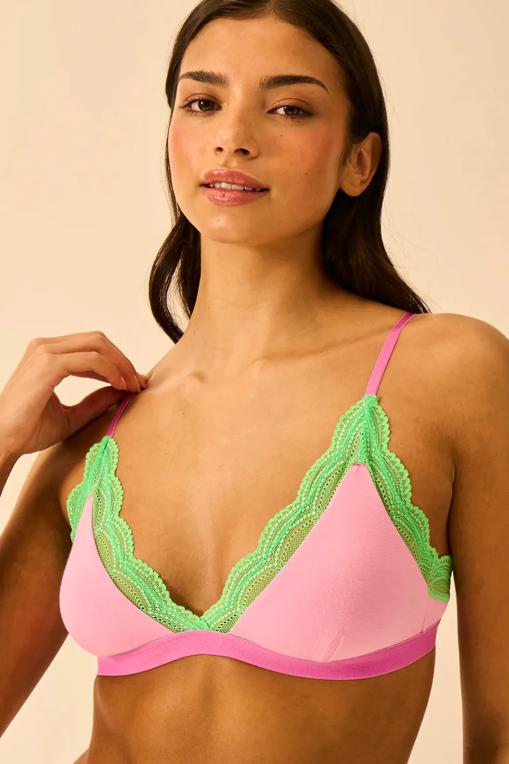 Stripe and Stare Light Lace Triangle Bra, £35