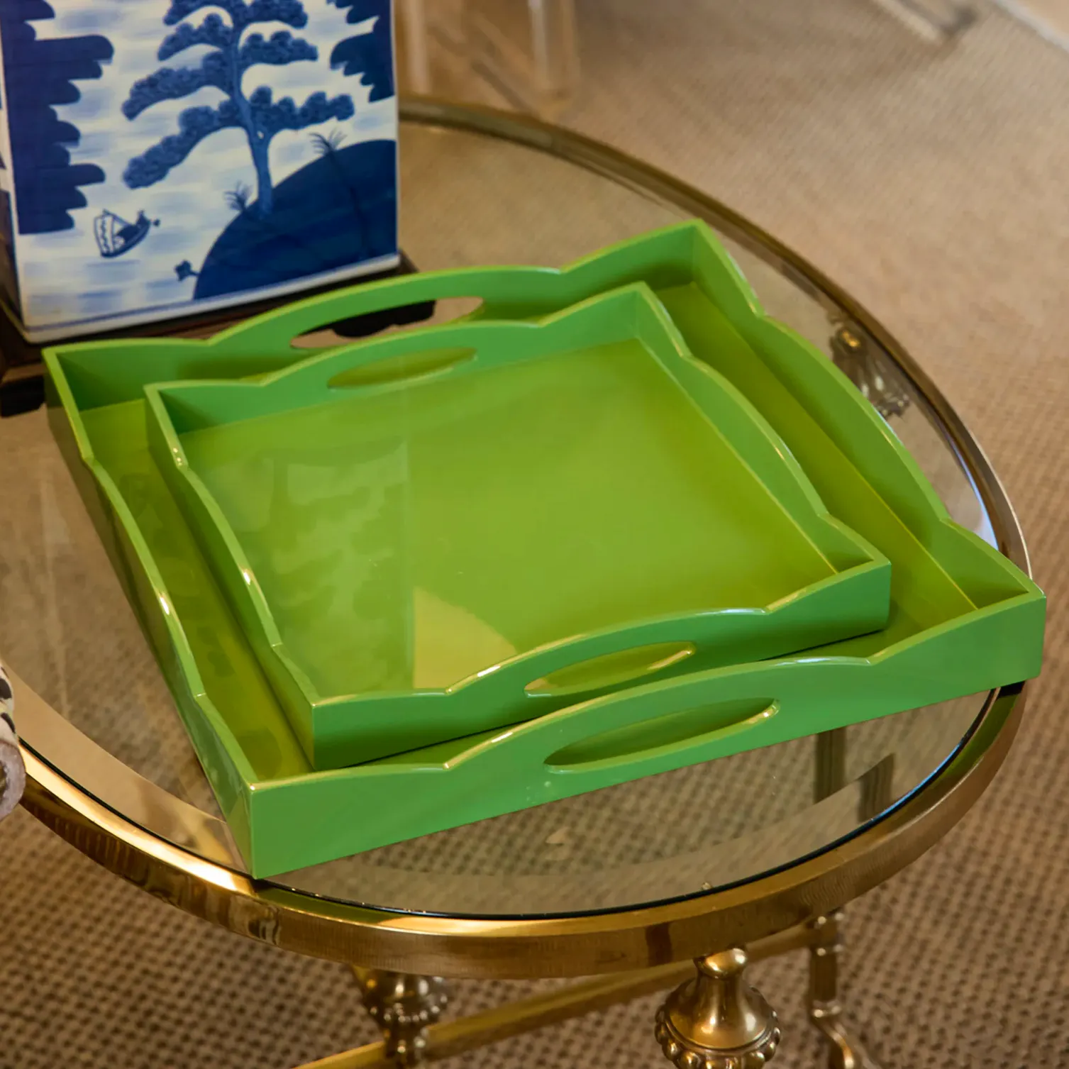 Mrs Alice Green Lacquer Wave Tray, £72