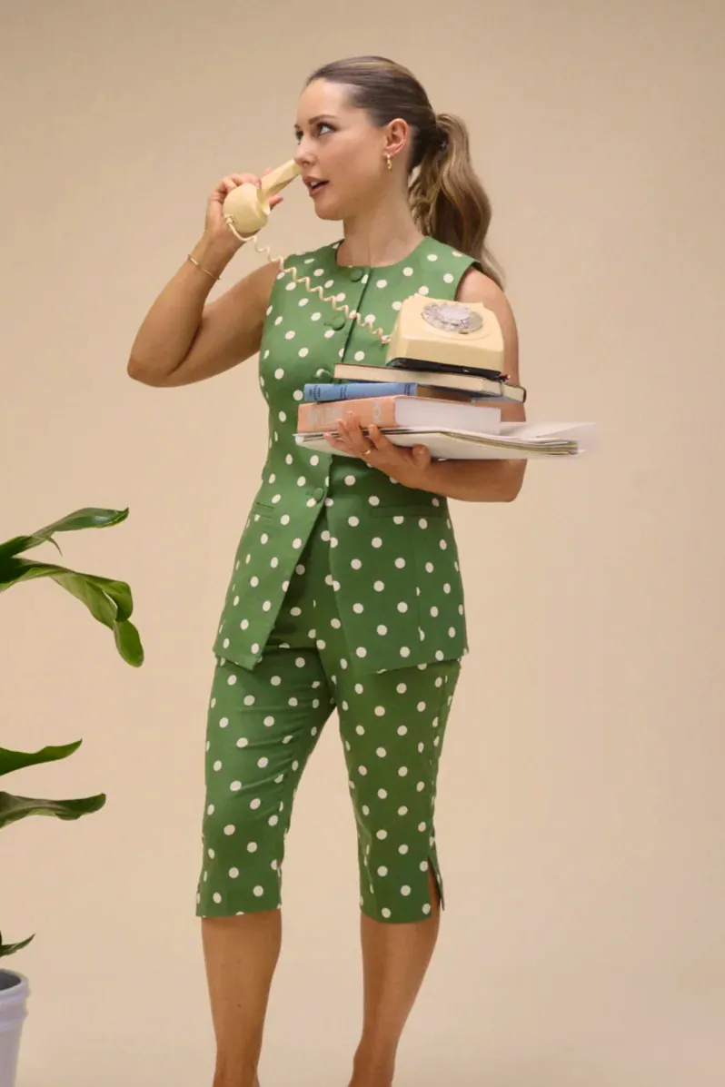 Nobody’s Child Green Polka Dot Capri Trousers, £38