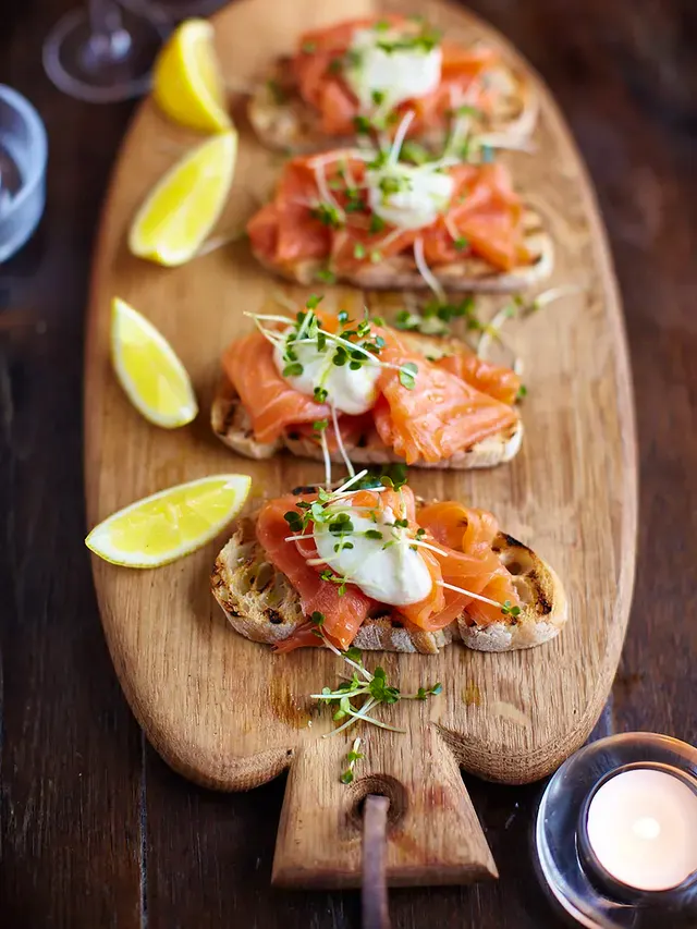 Smoked Salmon, Horseradish And Cress Toasts
