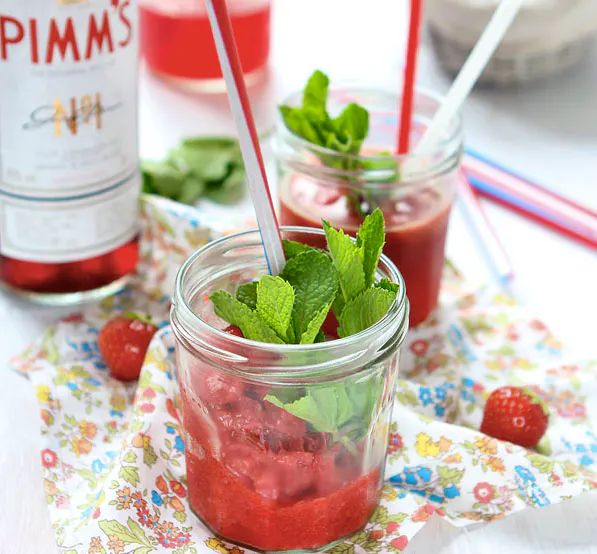 Strawberry And Pimm’s Granita