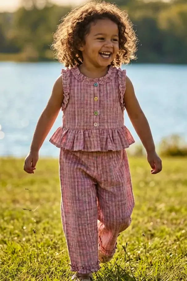 Little Rowan Plaid Ruffle Top and Pants Set, £34