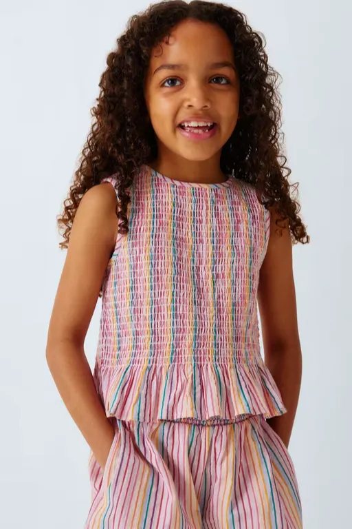 John Lewis Kids' Stripe Shirred Top, £14 – £18