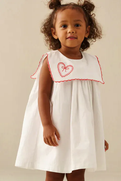 Angel & Rocket Betty Scalloped Collar Embroidered Dress, £38