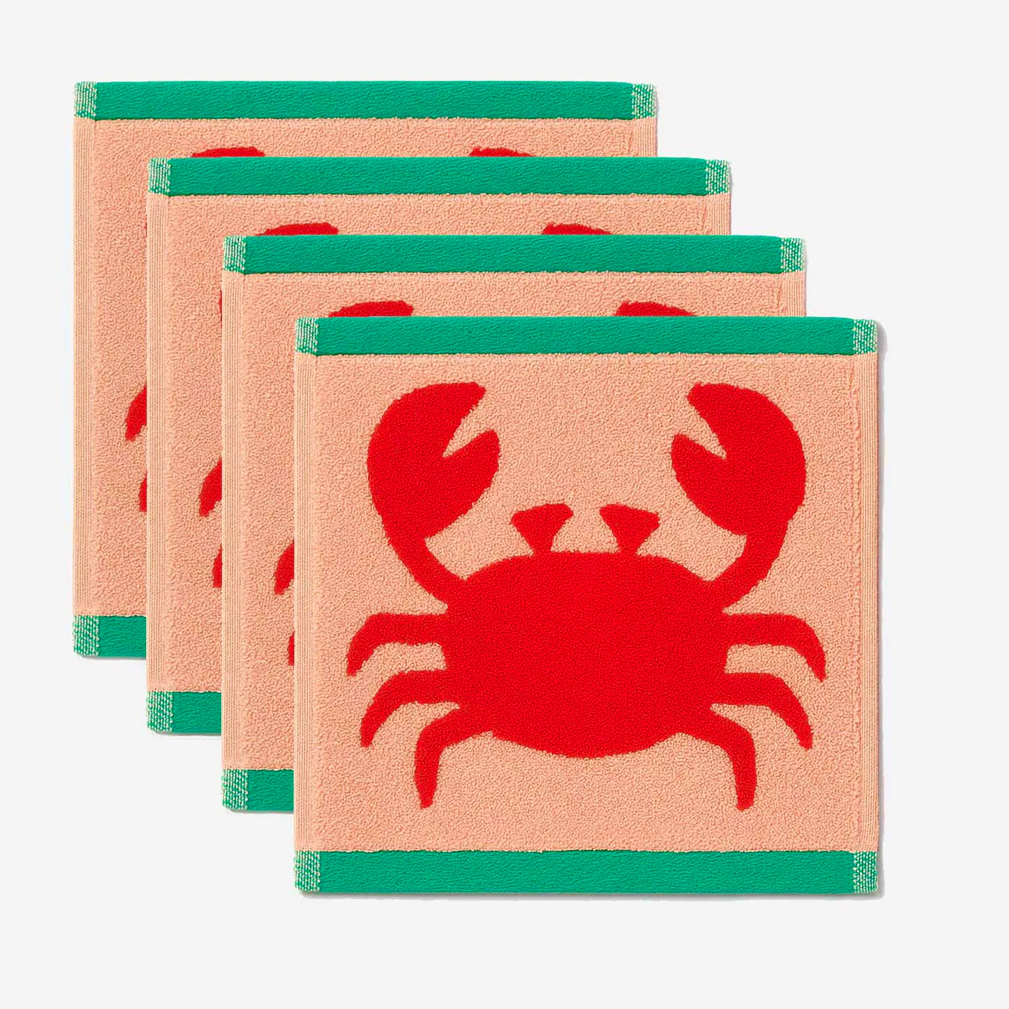 Anorak x4 Crabs Organic Cotton Face Cloths, £25