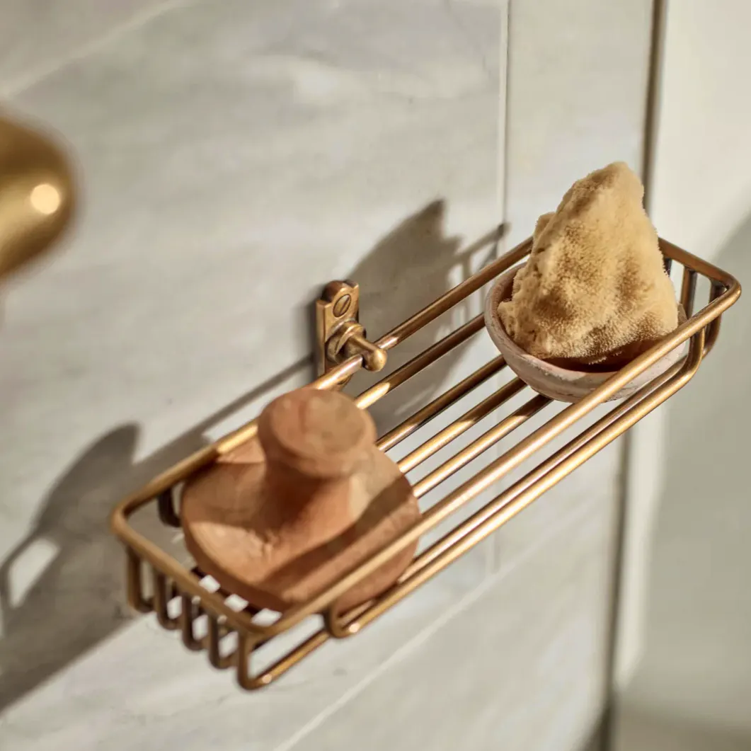 Rowen & Wren Bilton Shower Caddy, Antique Brass, £49