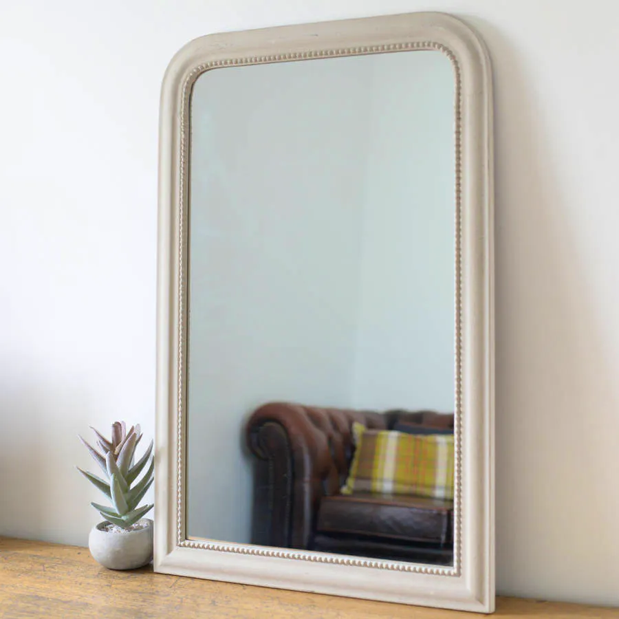 Not On The High Street Vintage Edged Wall Mirror In Stone, £120
