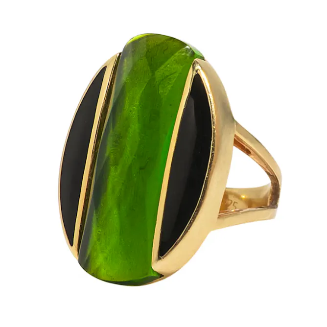 Wolf & Badger Ala Ring - Goddess-Inspired Gold Ring For Self-Worth & Clarity, £265
