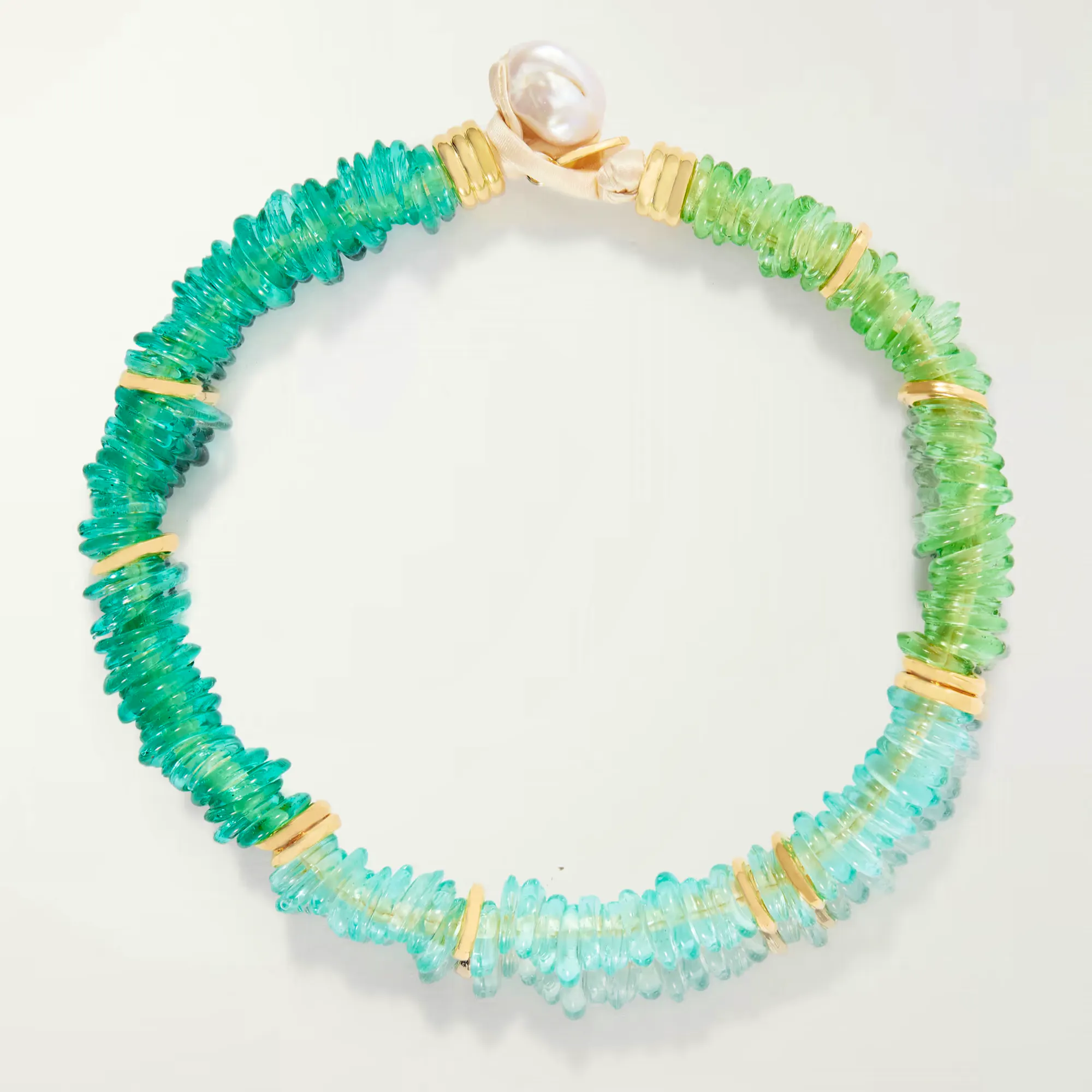 Lizzie Fortunato Lita Gold-Plated Quartz And Pearl Beaded Necklace, £280