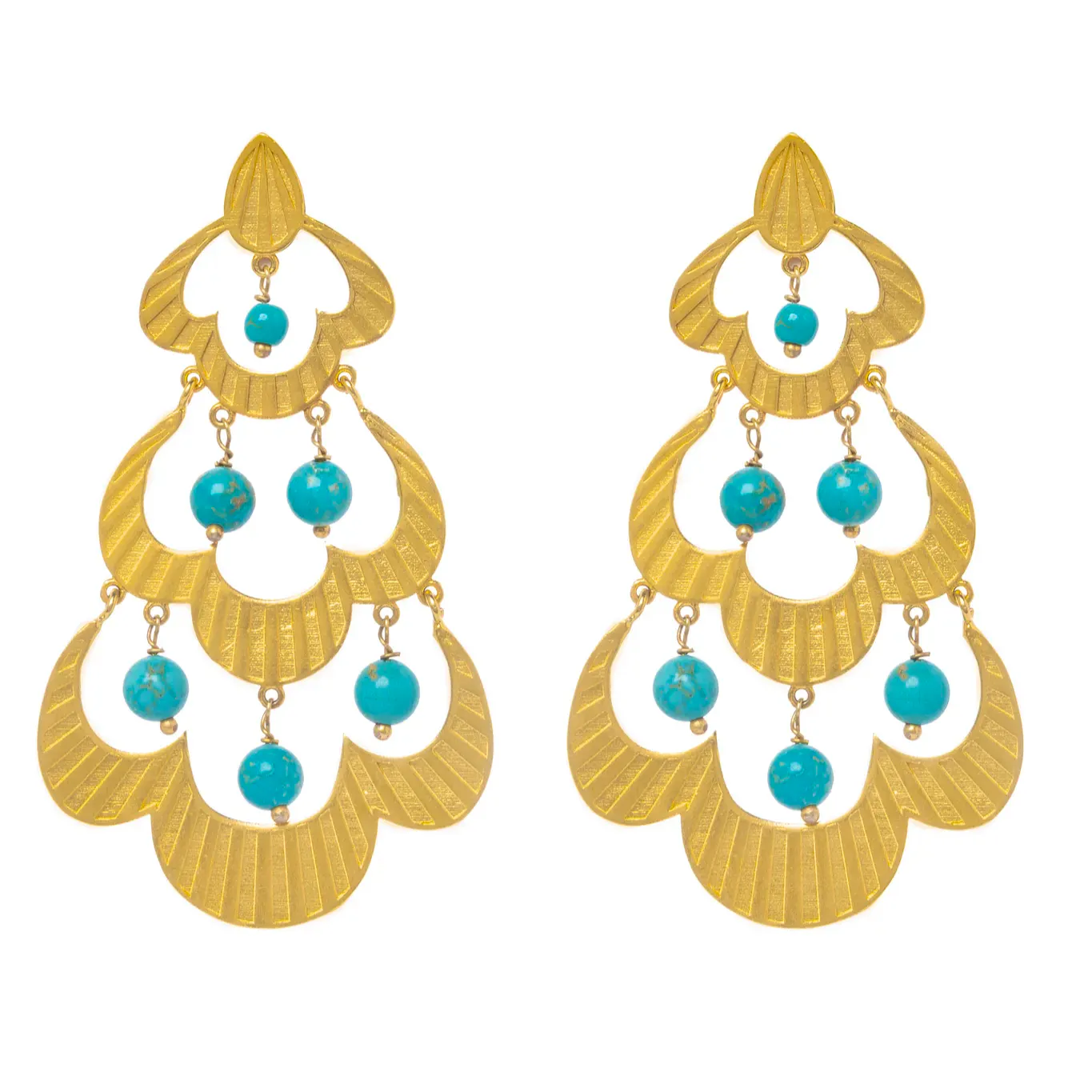 Eva Bellou Ariadne Large Turquoise Earrings, €325