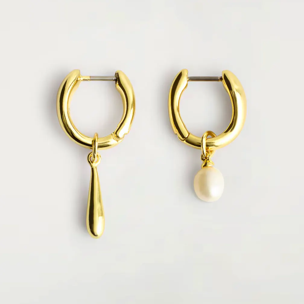 Cos Mismatched Teardrop Pearl Hoop Earrings, £29