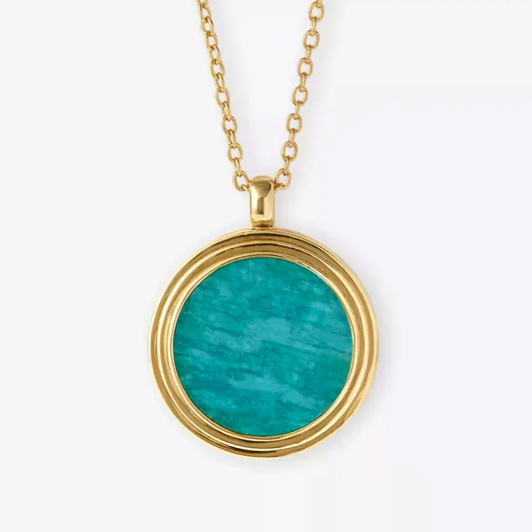 Astley Clarke Stilla 18ct Yellow Gold Vermeil And Amazonite Locket Necklace, £185