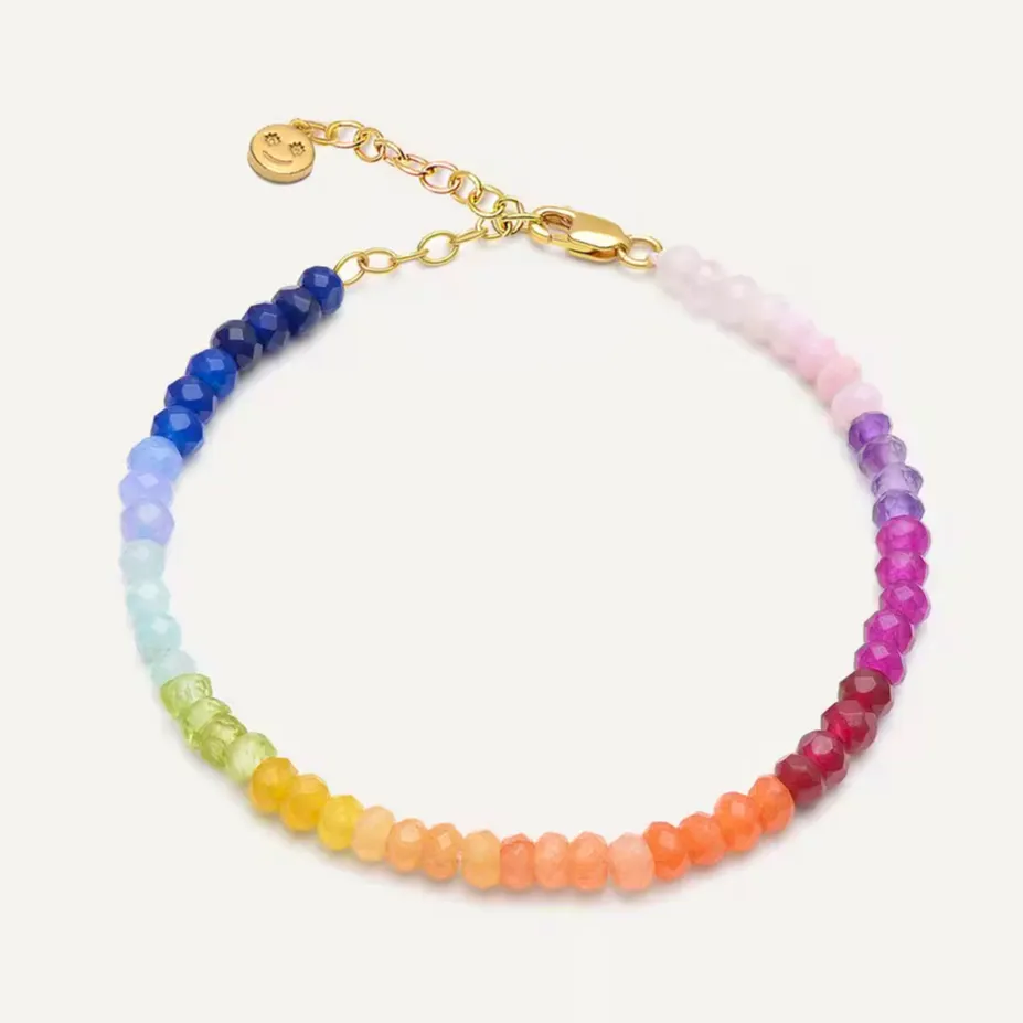 Rachel Jackson 22ct Gold-Plated Rainbow Sunset Gemstone Bead Bracelet, £95