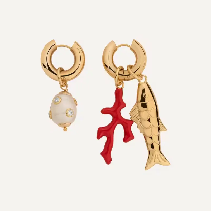 Martha Calvo 14ct Gold-Plated Reef Hoop Earrings, £180