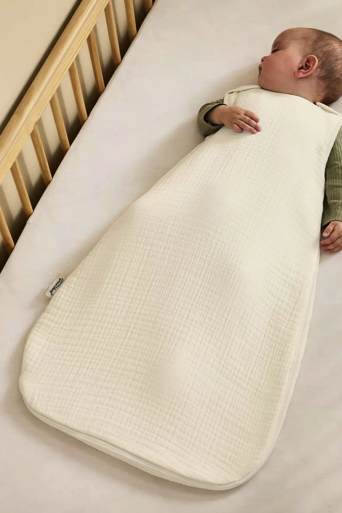 The Little Green Sheep Muslin Sleeping Bag, £26