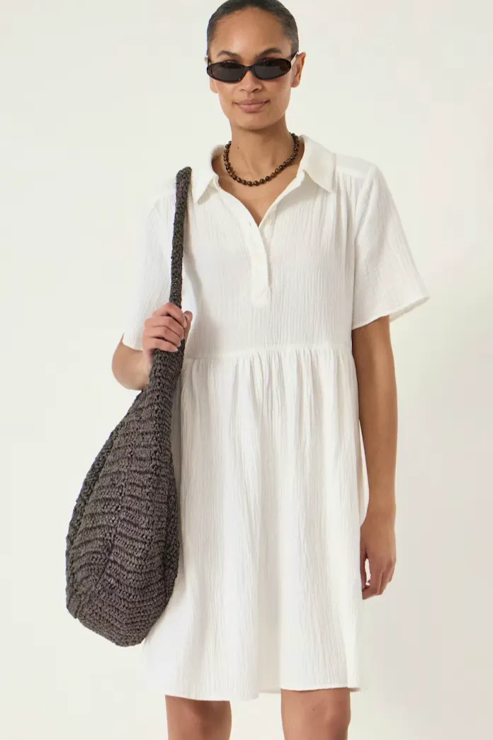 Hush Cheesecloth Polo Dress, £90