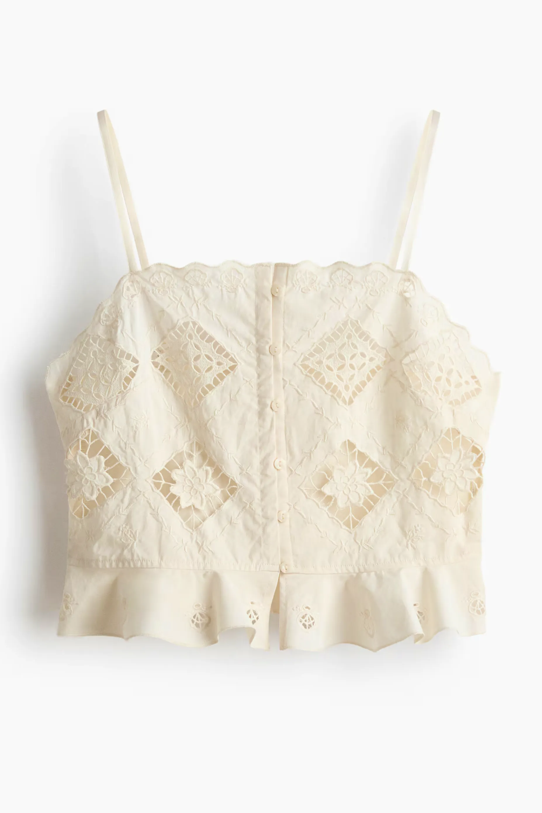 H&M Cropped Broderie Top, £23