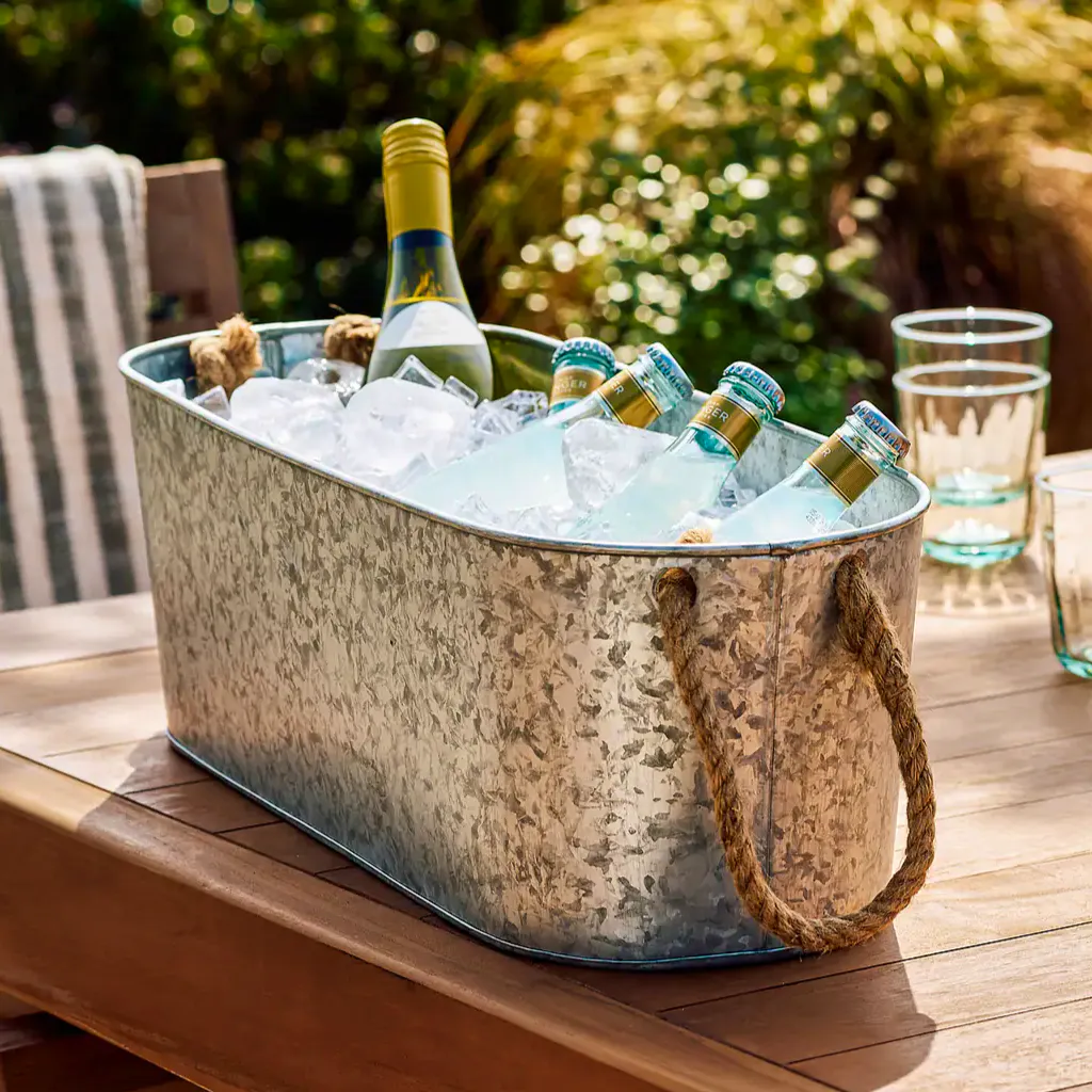 Garden Trading Wendlebury Oval Drinks Bucket - Galvanised Steel, £40
