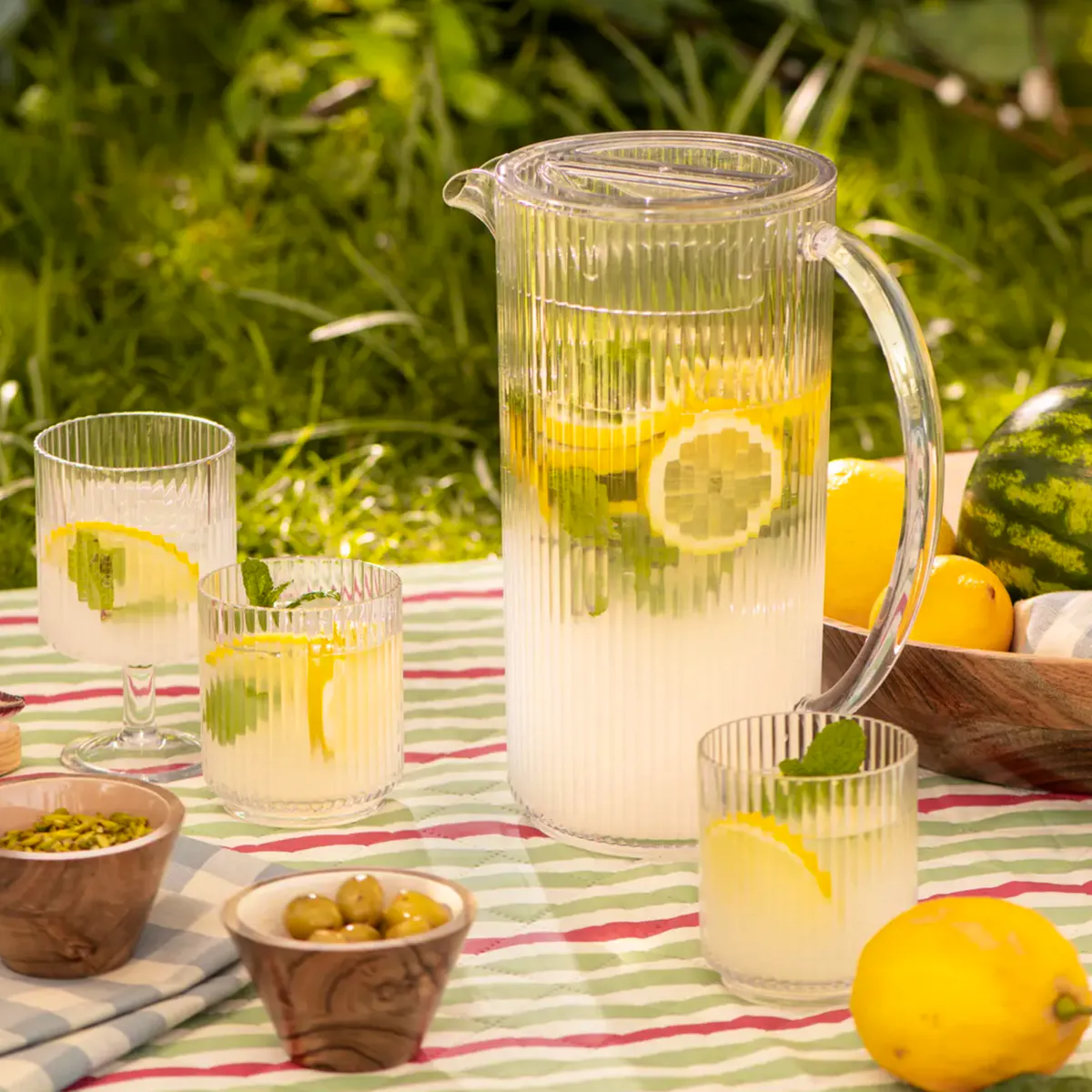 ProCook Ribbed Acrylic Pitcher With Lid, £18