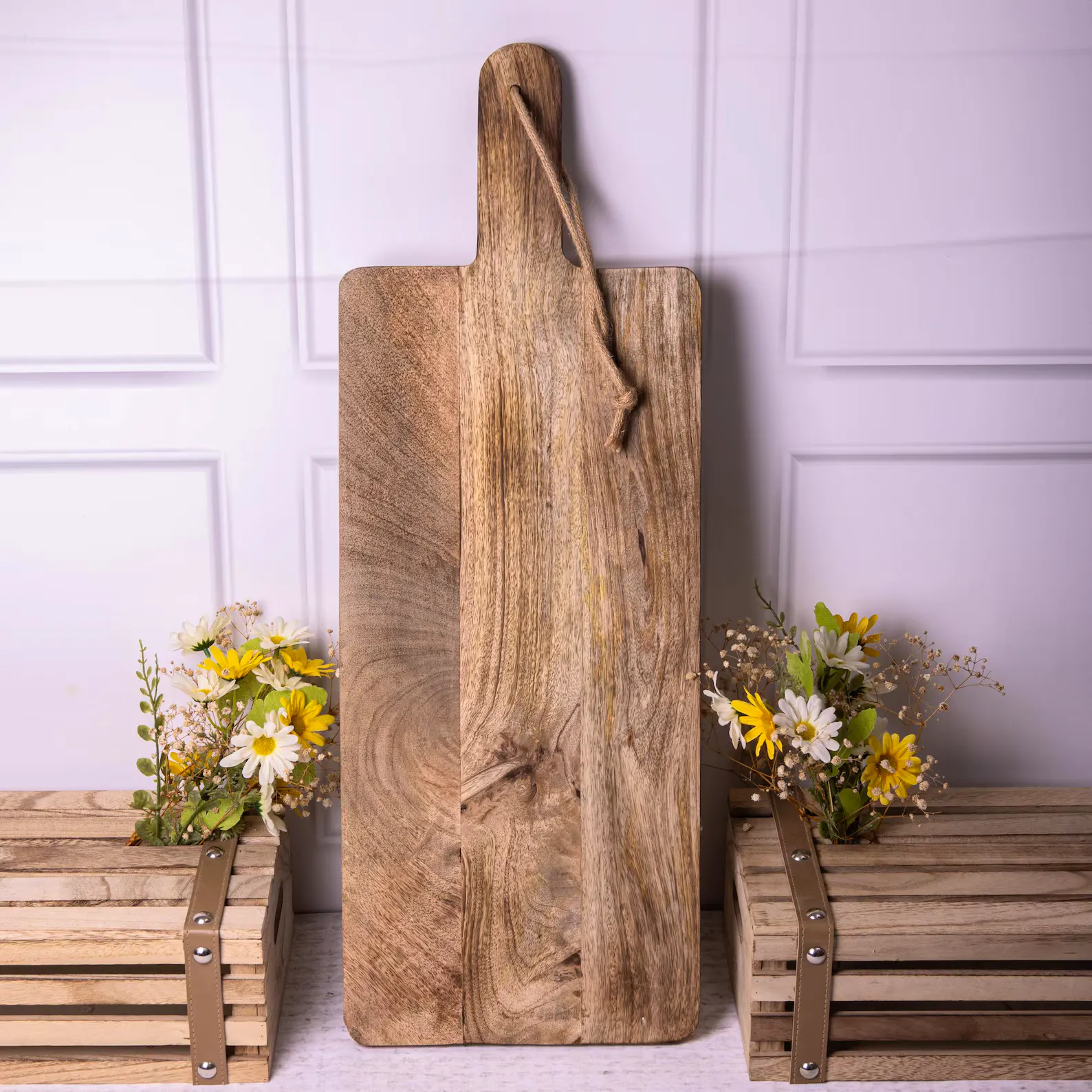 Etsy Large Wood Charcuterie Raised Cheese Food Party Display Long Board Handle, £32.95