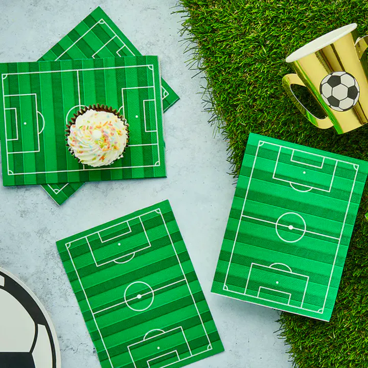 Party Packs Football Pitch Paper Napkins - Pack of 16, £3.19