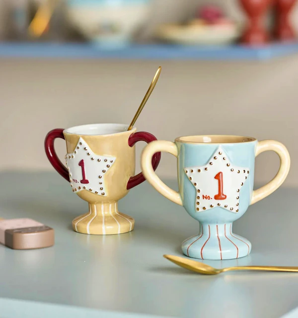 Bloomingville Mini Small Ceramic Mugs Trophy - Set Of 2 Copy