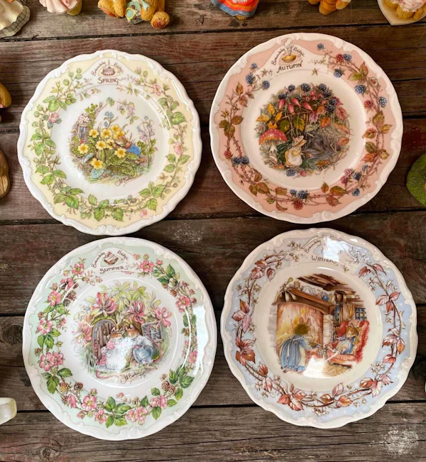 Royal Doulton Brambly Hedge Tea Plates- Four Seasons Bone China Set