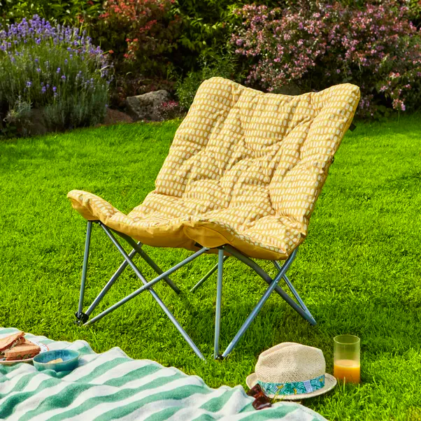 Dunelm Padded Yellow Ochre Camping Chair, £29