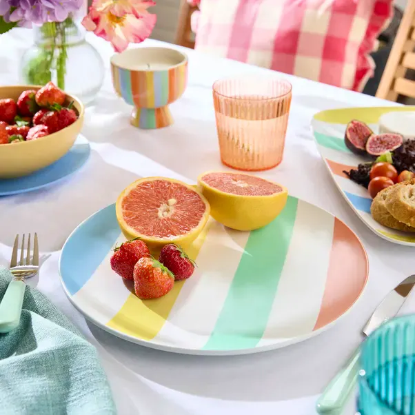 Dunelm Summer Sundae Striped Dinner Plate, £2.80